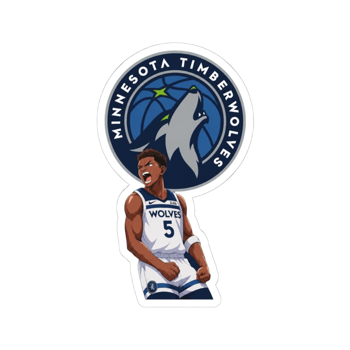 Anthony Edwards Sticker | Minnesota Timberwolves - alternate angle 2, merchandise