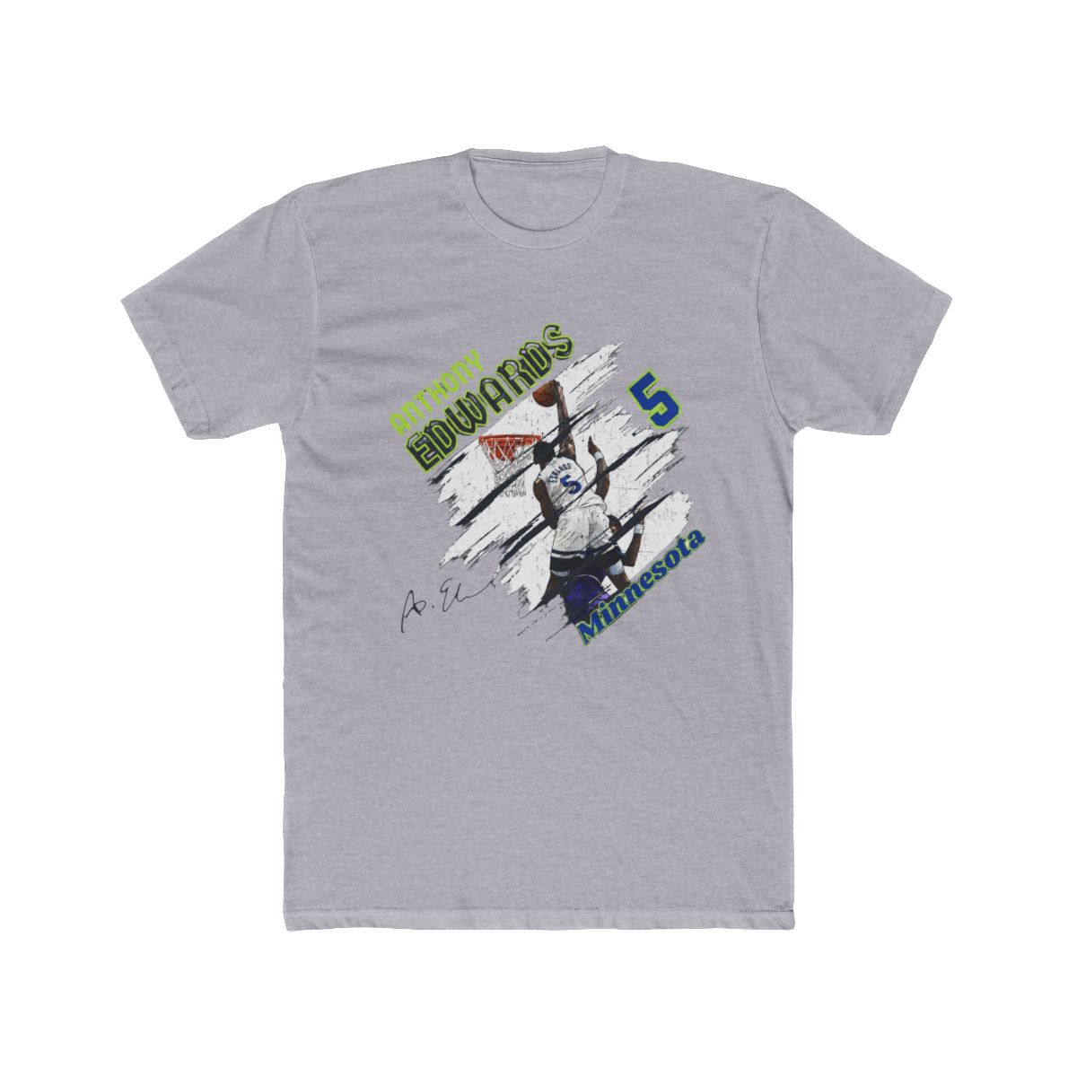 Minnesota Anthony Edwards #5 dunk Cartoon Basketball T Shirt - alternate angle 3, merchandise
