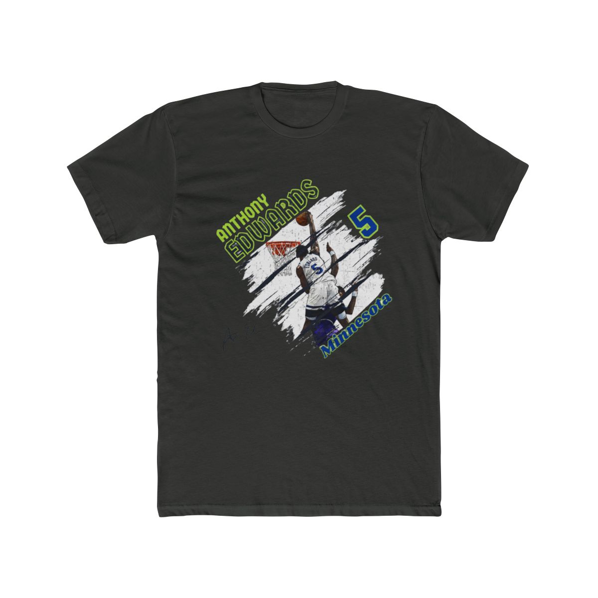 Minnesota Anthony Edwards #5 dunk Cartoon Basketball T Shirt - alternate angle 5, merchandise