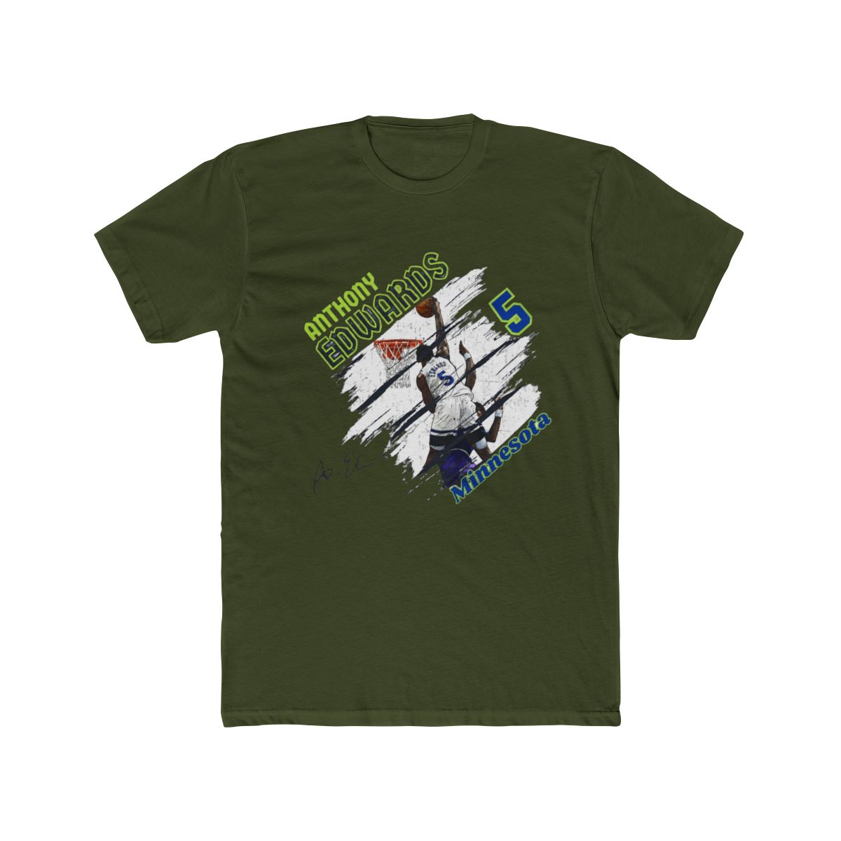 Minnesota Anthony Edwards #5 dunk Cartoon Basketball T Shirt - alternate angle 4, merchandise