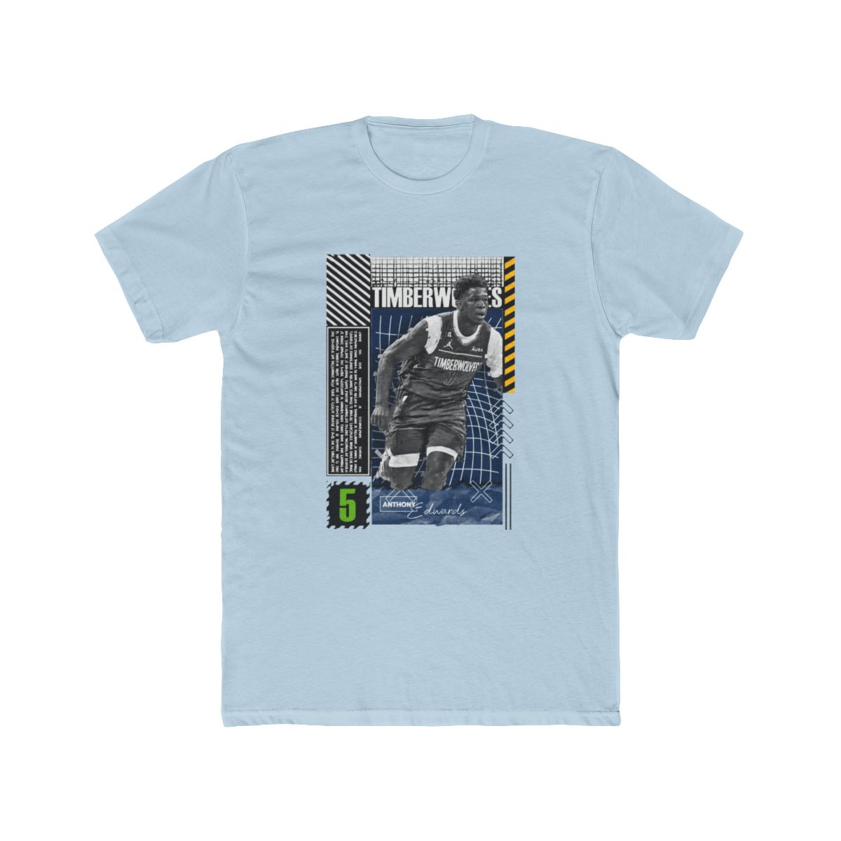 Anthony Edwards Basketball Design Poster Timberwolves T Shirt - alternate angle 4, merchandise