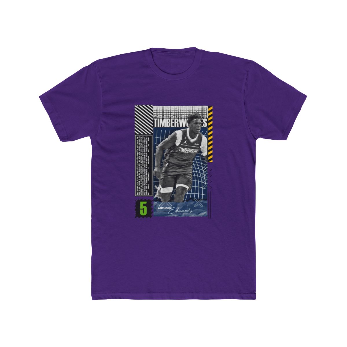 Anthony Edwards Basketball Design Poster Timberwolves T Shirt - alternate angle 5, merchandise