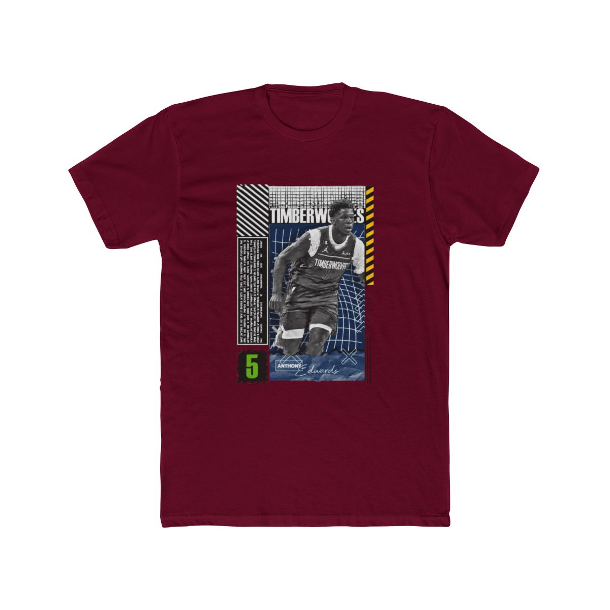 Anthony Edwards Basketball Design Poster Timberwolves T Shirt - alternate angle 2, merchandise