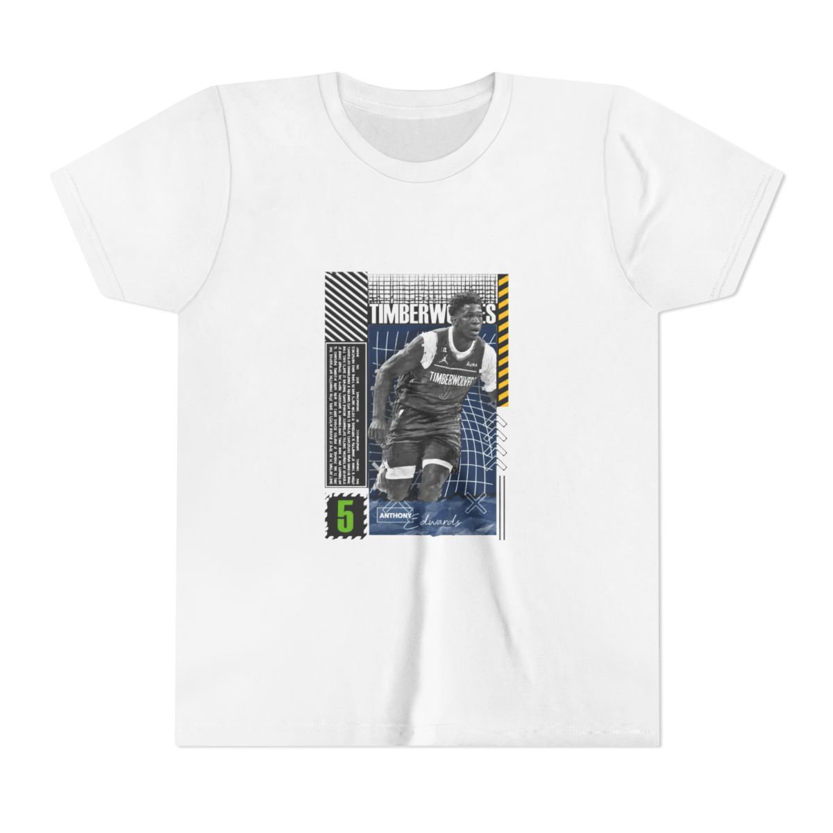 Anthony Edwards Basketball Design Poster Timberwolves Kids T Shirt