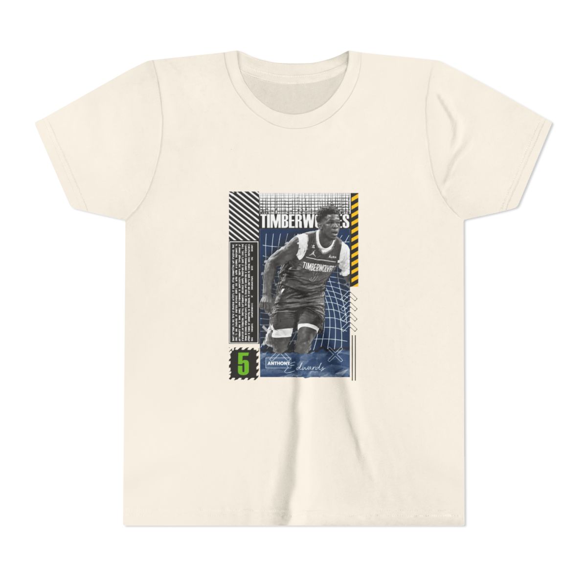 Anthony Edwards Basketball Design Poster Timberwolves Kids T Shirt - alternate angle 3, merchandise