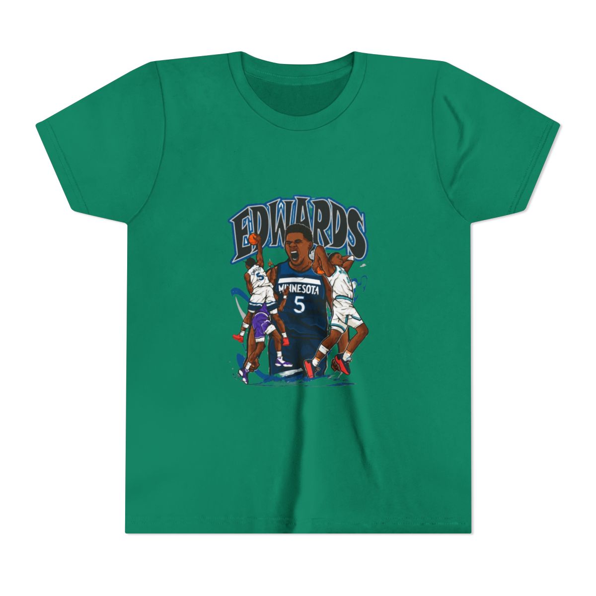 Anthony Edwards Cartoon Kids T Shirt - alternate angle 4, merchandise