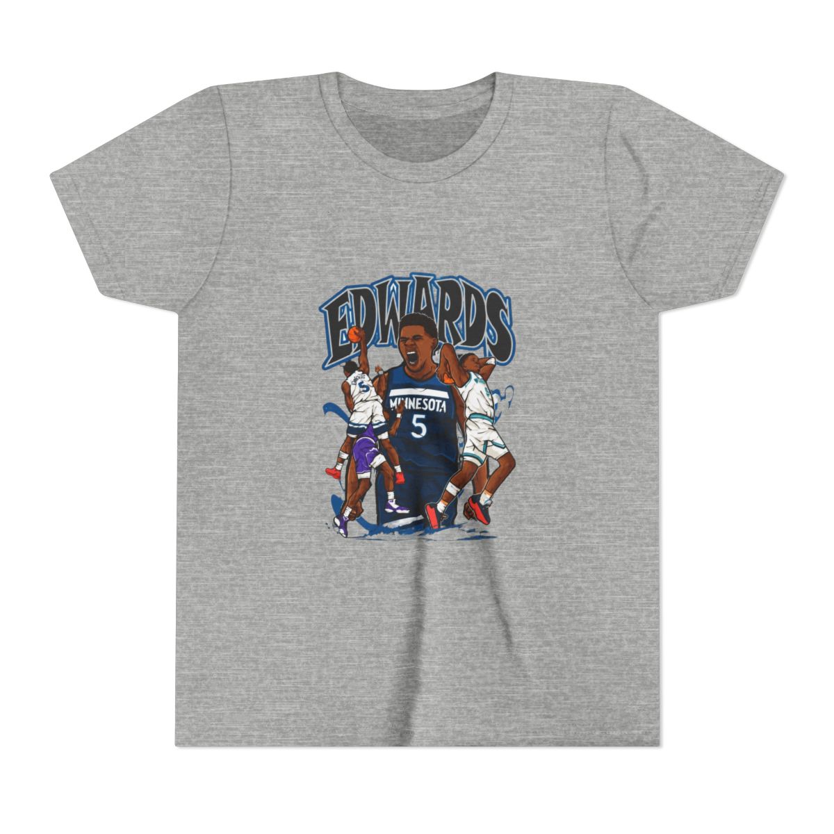 Anthony Edwards Cartoon Kids T Shirt - alternate angle 5, merchandise