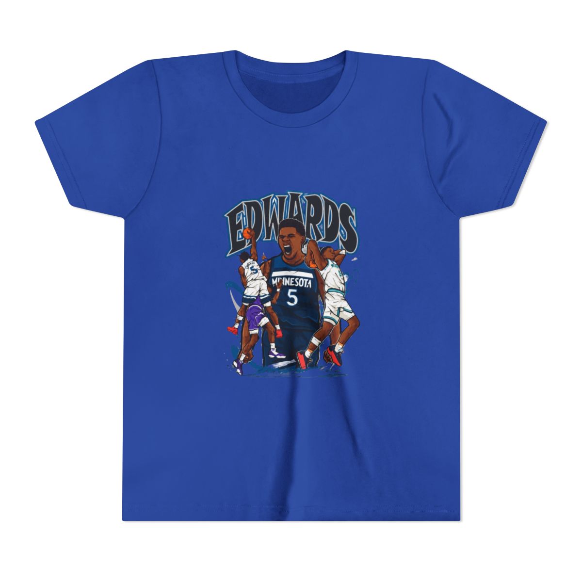 Anthony Edwards Cartoon Kids T Shirt - alternate angle 2, merchandise