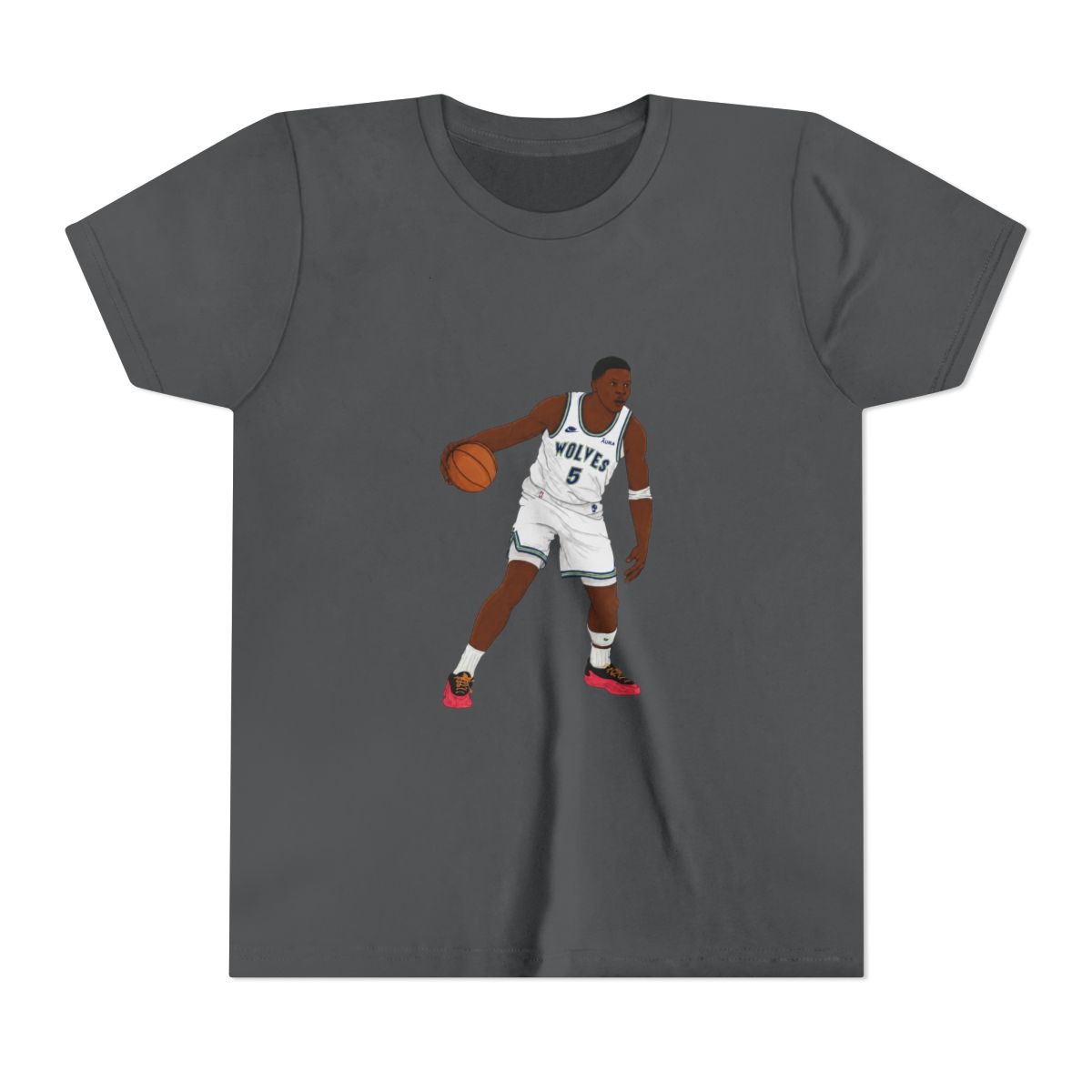 Anthony Edwards Digital Illustration Kids T Shirt - alternate angle 5, merchandise