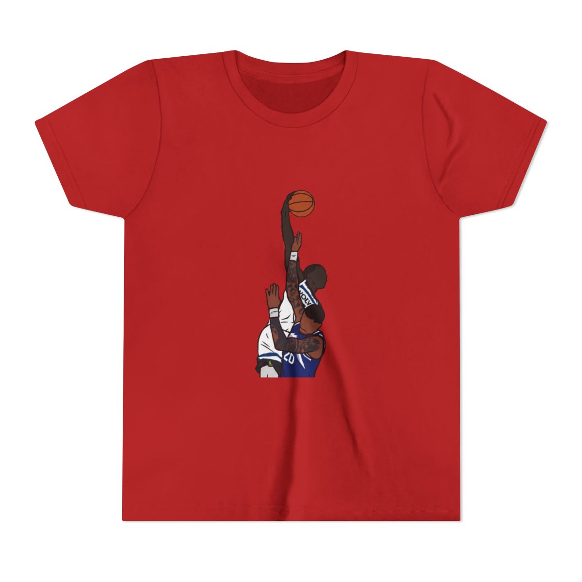 Anthony Edwards Dunks on John Collins Kids T Shirt - alternate angle 5, merchandise