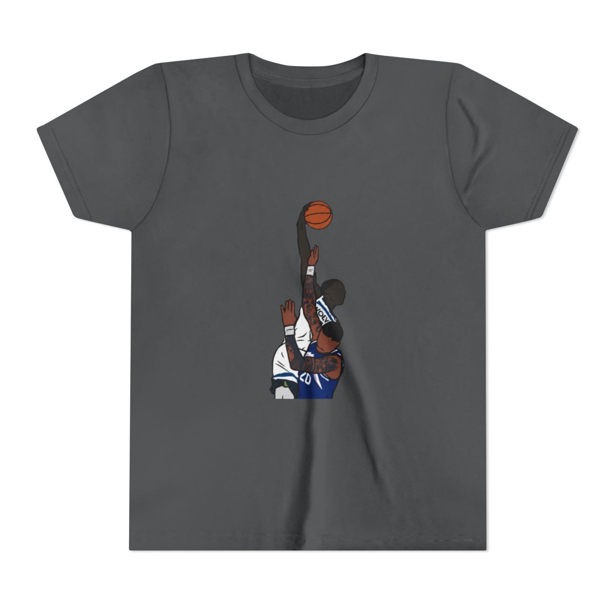 Anthony Edwards Dunks on John Collins Kids T Shirt - alternate angle 4, merchandise