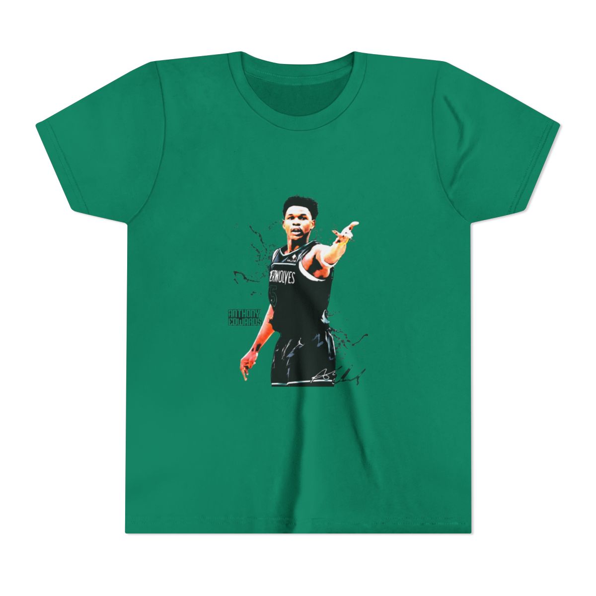 Anthony Edwards Pose Kids T Shirt - alternate angle 4, merchandise